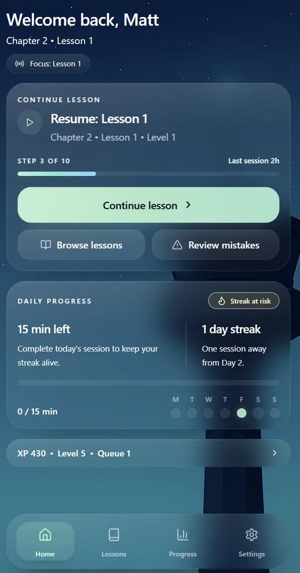 Updated Squawk home screen